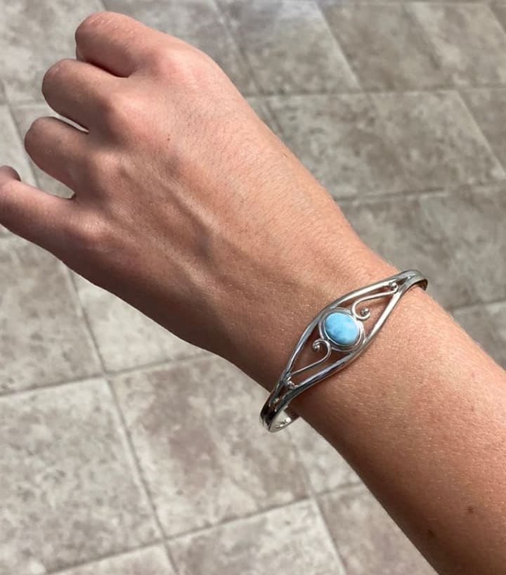 Larimar Bangle in Sterling Silver - Bangles - The Diamond