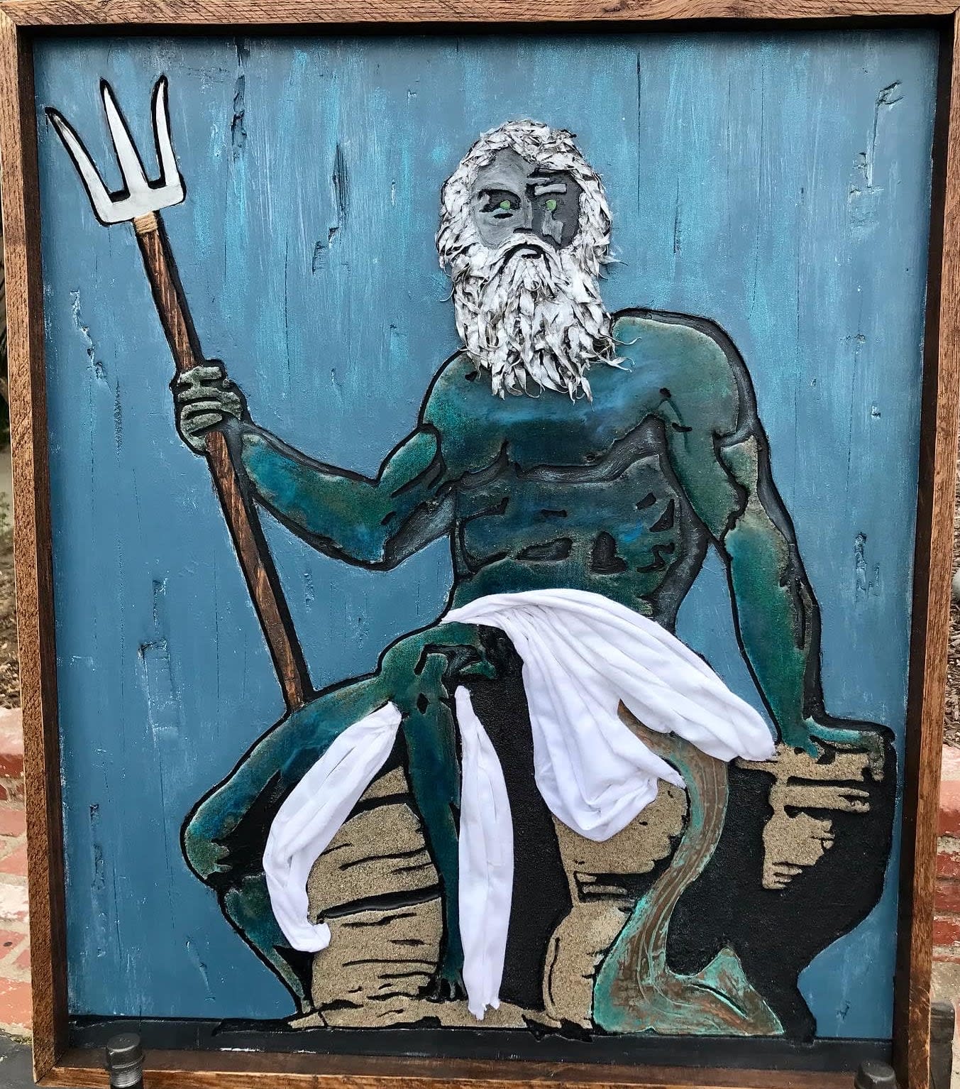 Poseidon vs. The Kraken - Artwork for Sale - Hook'd On Wood
