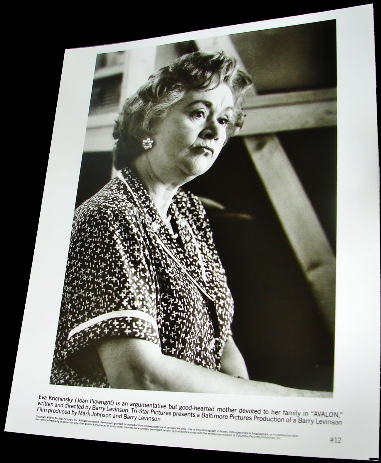 1990 Barry Levinson Movie AVALON Press Kit Photograph Still Joan ...