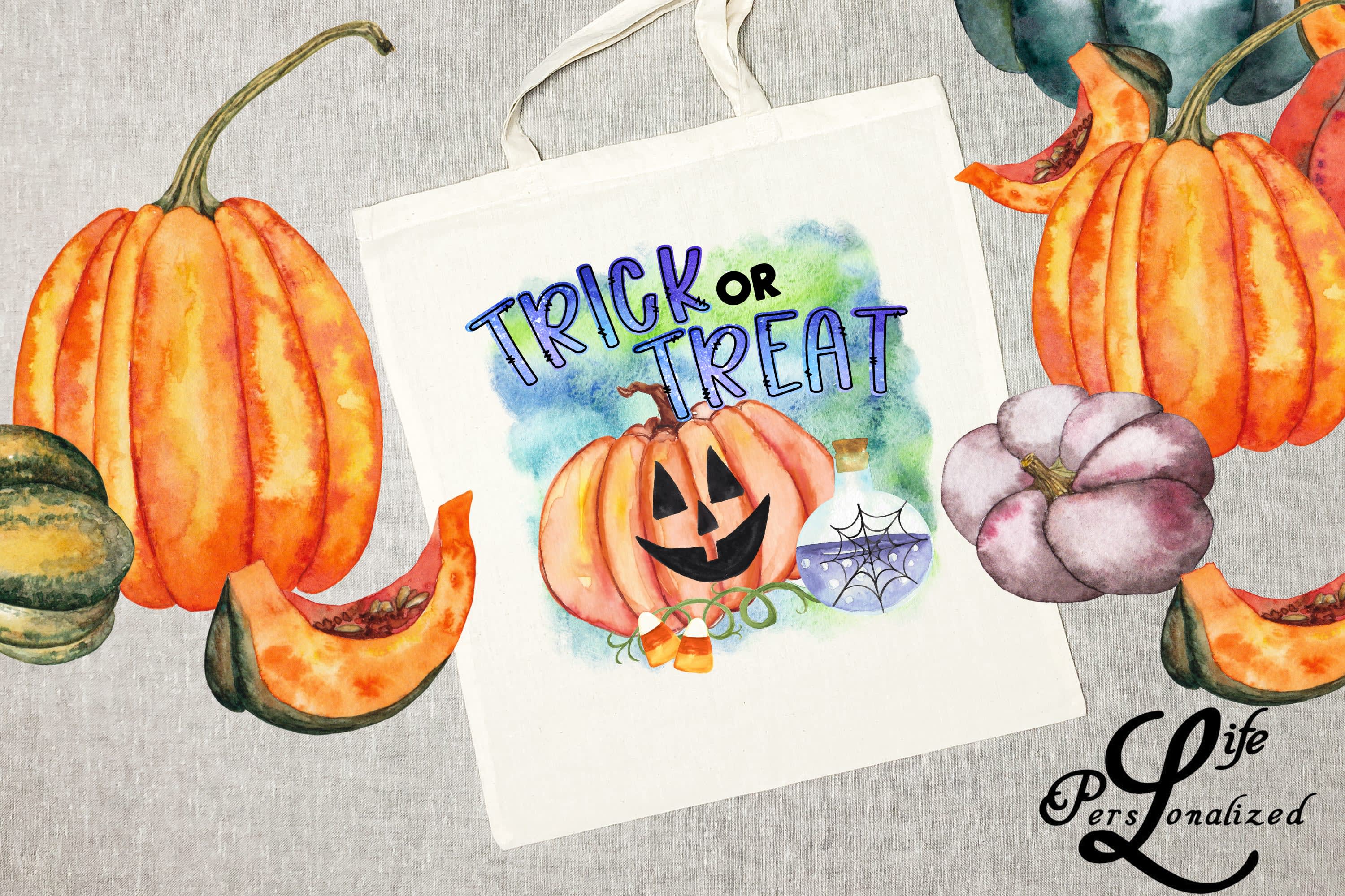 Cute Witch Trick or Treat Halloween tote bag pre-designed CSC original bulk  wholesale tote bag