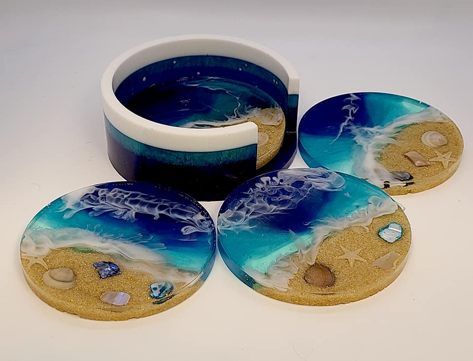 Resin Coasters D cor Beach Babe Custom Creations Resin and