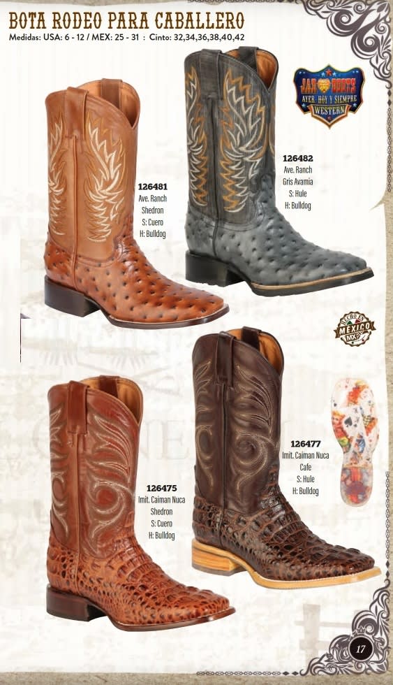 Botas rodeo para caballero/Rodeo boots for men - Botas vaqueras/Cowboy ...