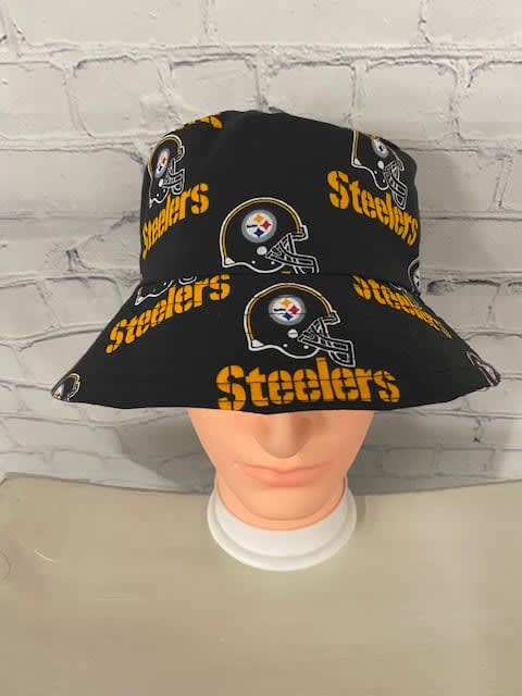 Pittsburg Steelers Reversible Bucket Hat (Large Print) - BUCKET