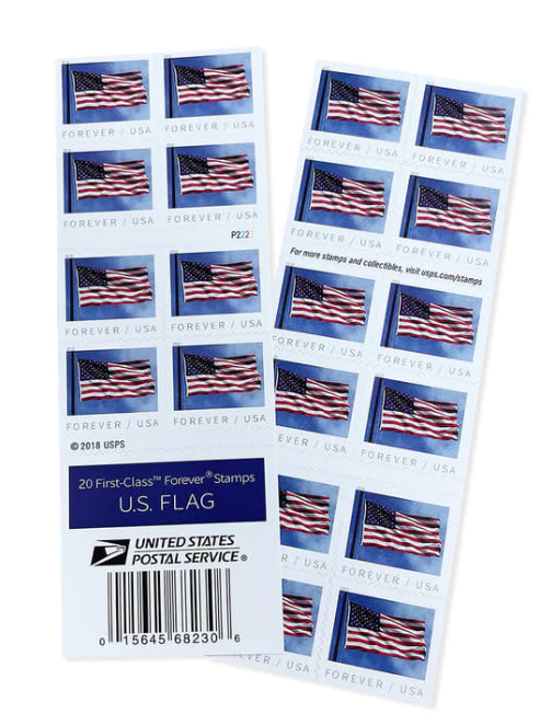 USPS First-Class FOREVER Stamps U.S. Flag, 100 ct. - 1 Roll 