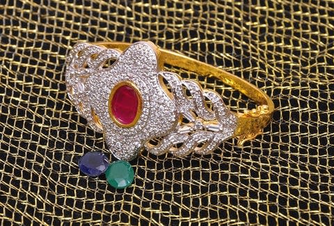 Great deal! Openable bangle bracelet | American diamond bracelet ruby –  Indian Designs