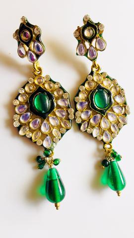 Fargin light green Earrings for Women and Girls Party Wear KUNDAN EARRING