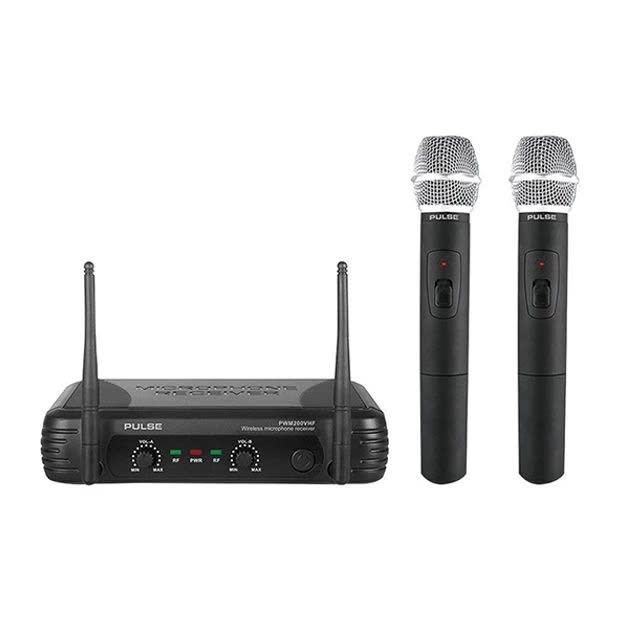 Karaoke DJ Twin VHF Wireless Radio Microphones