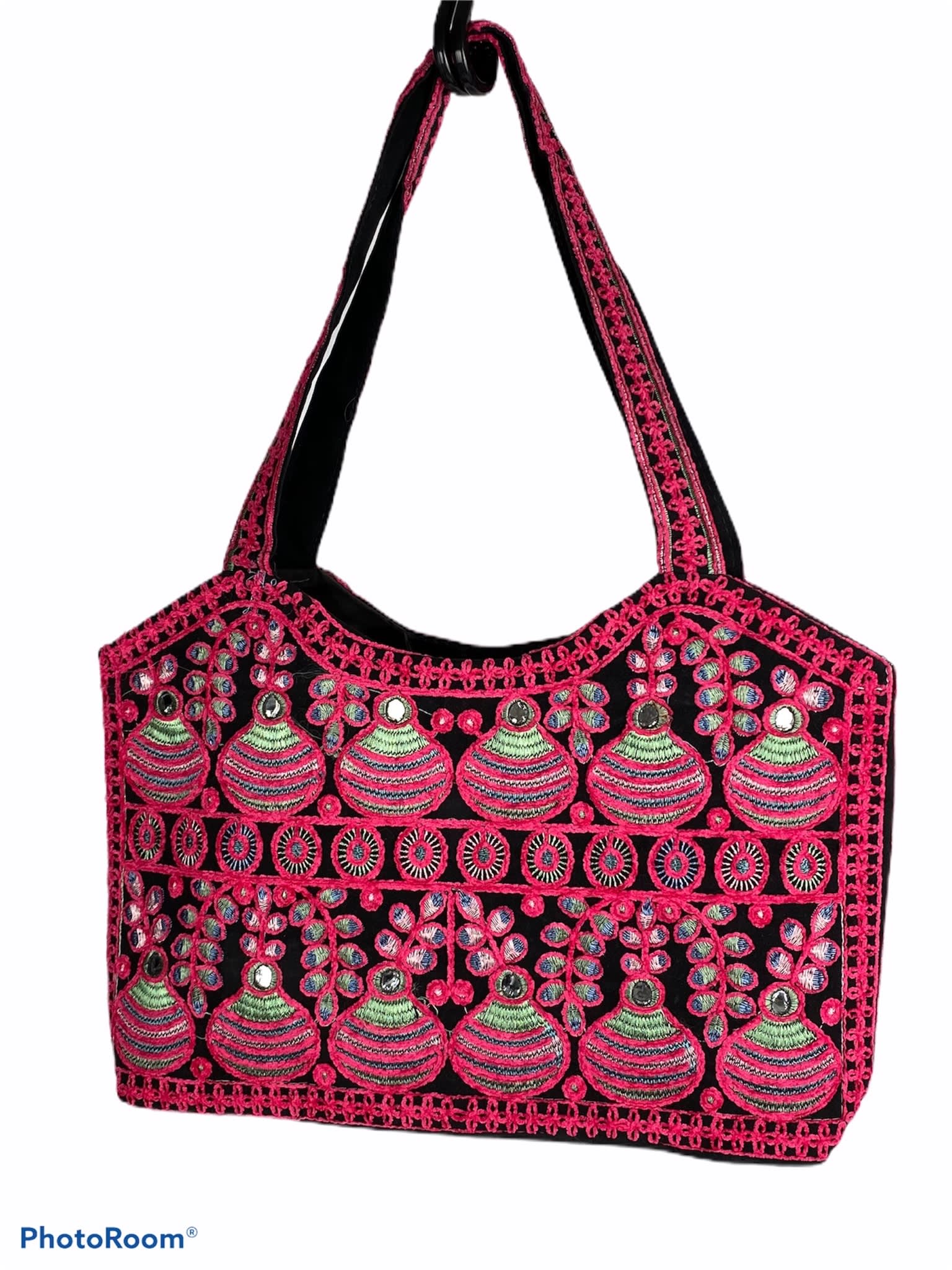 Colourful Mobile Purse Bag With Long Beaded Sling - Crafti Bazaar