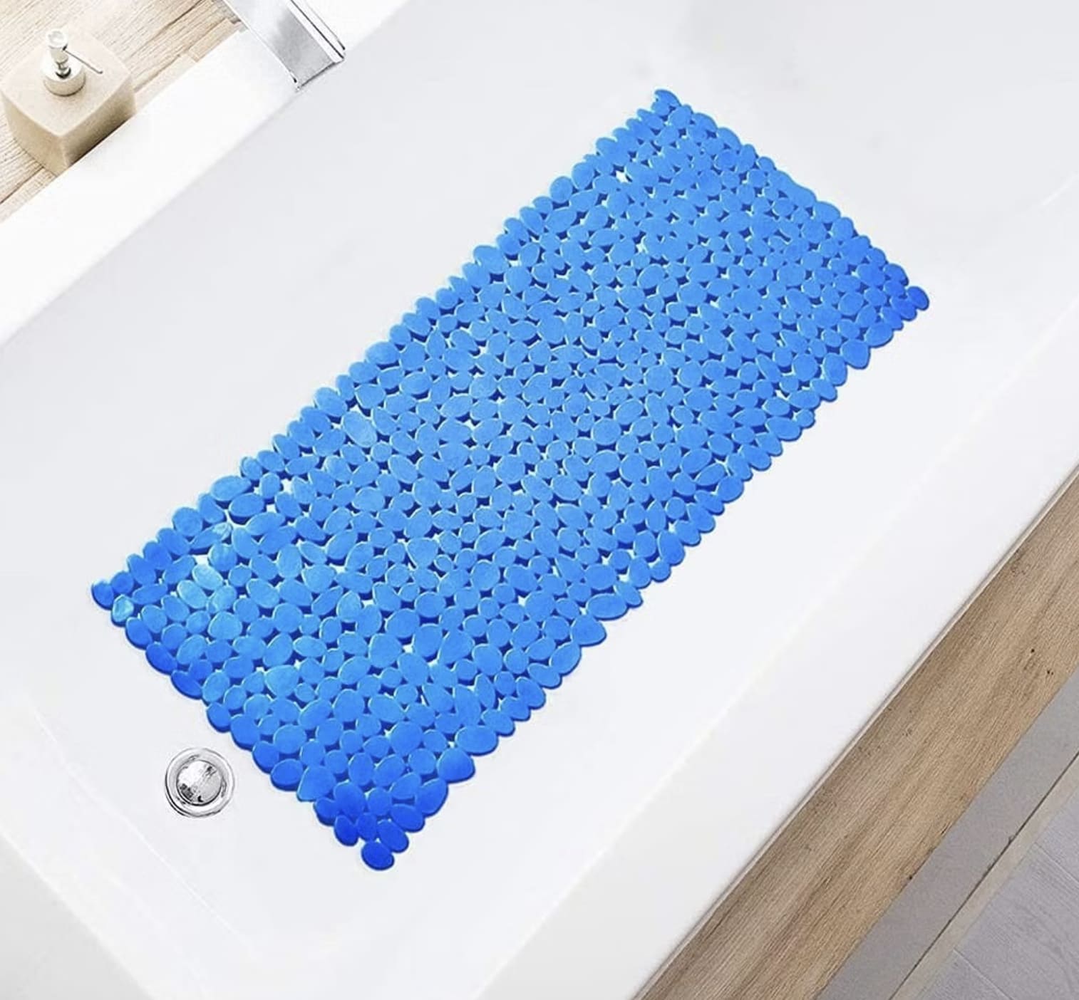 Blue Spa Pebbles Bathtub Mat Bath Goods StormHBA Home Goods