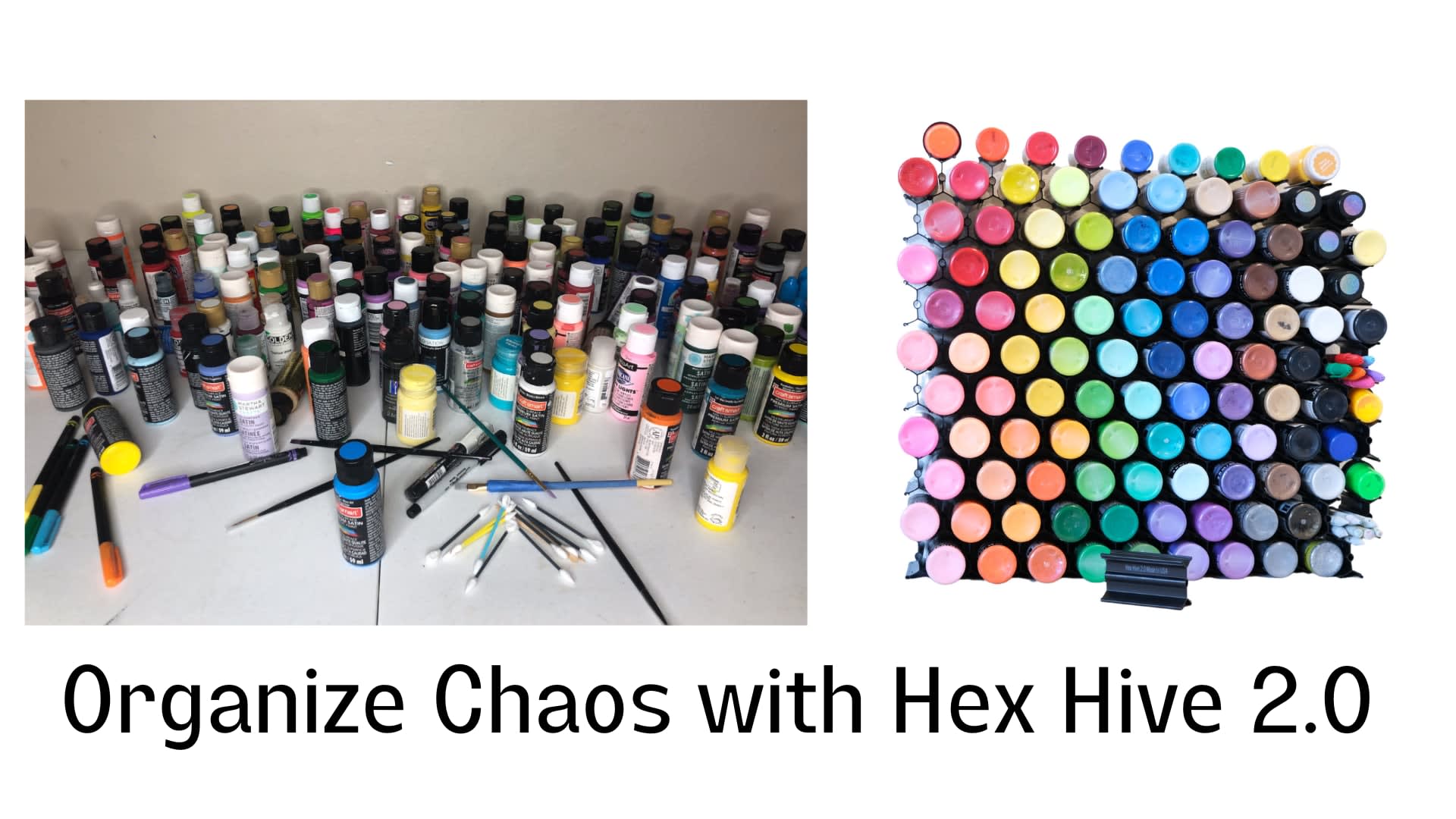 40 pc Set Hex Hive Craft Paint Storage Organizer Rack for Paint, Pens,  Dotting Tools, Vinyl Rolls, etc. Craft Room Storage Organizer Made in USA