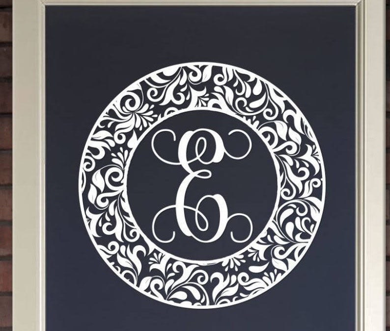 Floral Wreath Custom Door Vinyl Hicks Graphics Co. Signs, Decals