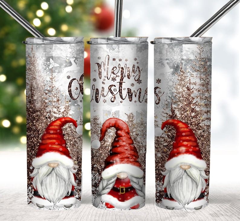 CHRISTMAS GNOME STARBUCKS Cup Gnome Holiday Cup Custom Gnome Tumbler With  Name Personalized Tumbler Reusable With Lid and Straw 