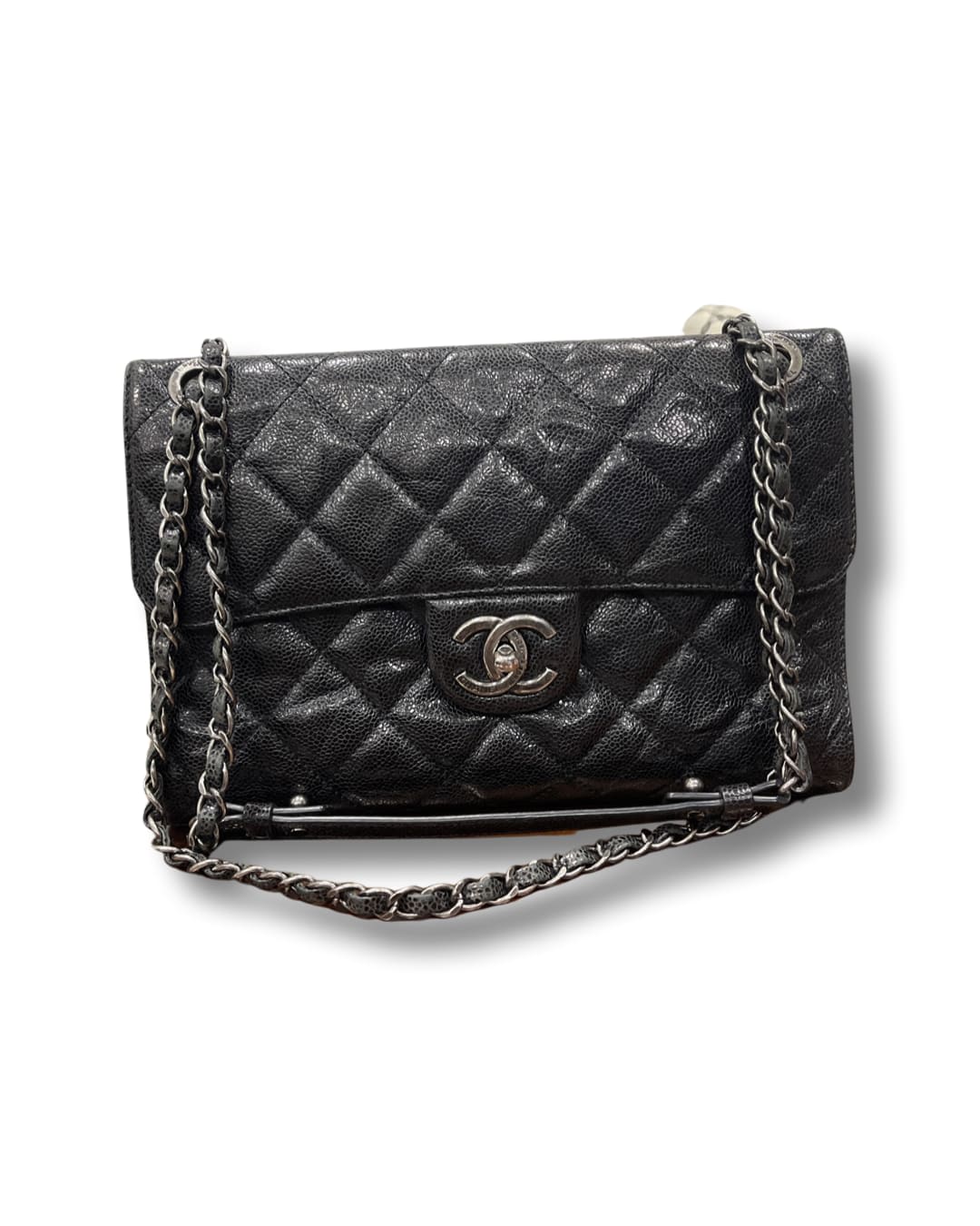 Chanel CC Crave Flap Bag Quilted Glazed Caviar Medium - Chanel