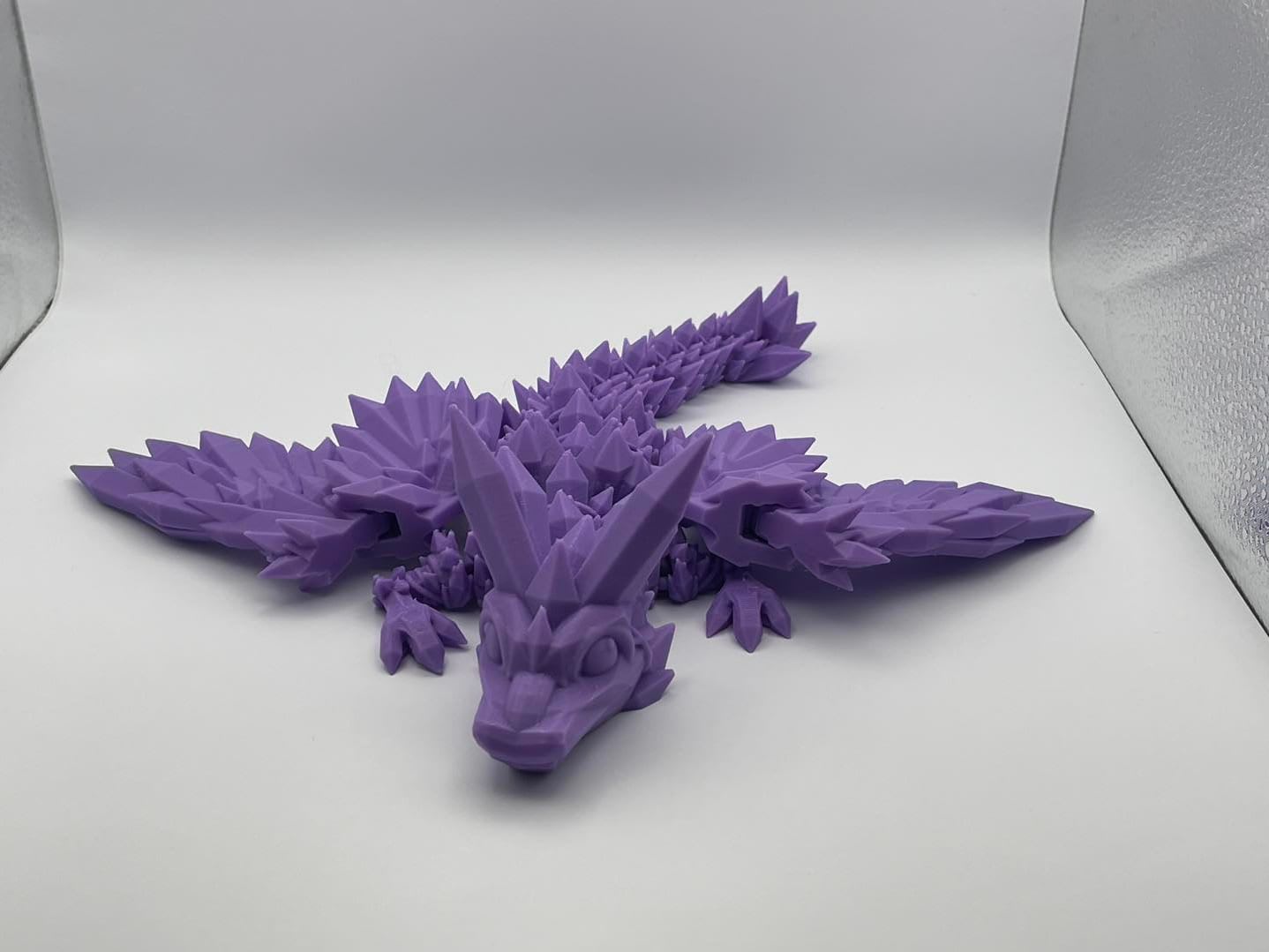 Baby Crystal Dragon- Rainbow, 3D Printed Dragon, Flexi Toy