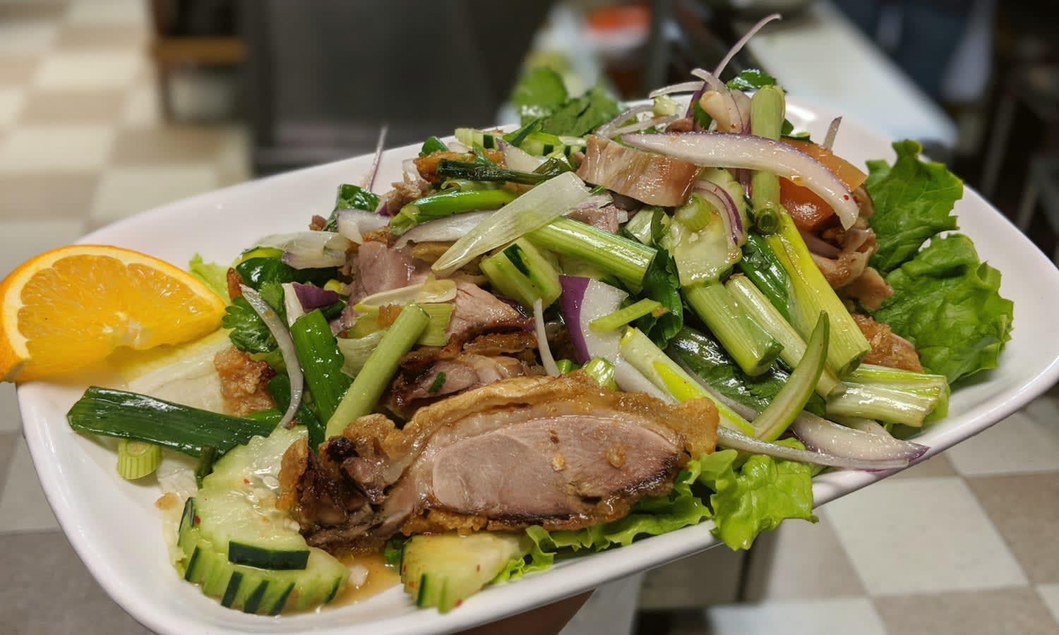 CRISPY DUCK SALAD - THAI LUANG CRISPY DUCK - Thai Luang Restaurant, Inc