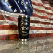 32oz Stainless Tumbler with Custom Cerakote Ripped Flag Design with  Multicam Camo - Show Your Patriotism and Love of the Outdoors!