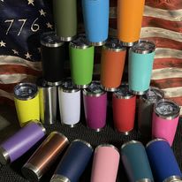 32oz Stainless Tumbler with Custom Cerakote Ripped Flag Design with  Multicam Camo - Show Your Patriotism and Love of the Outdoors!