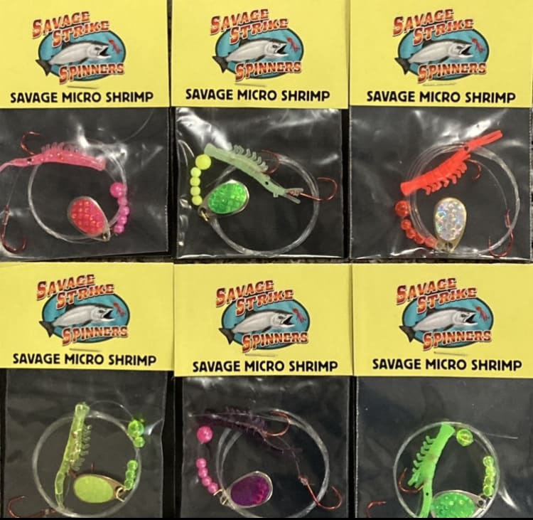 Savage Micro Shrimp - Kokanee/Trout Spinners - 6 Pack - Special Bulk  Packages For You Or That Special Fisherman In Your Life - Savage Strike  Spinners