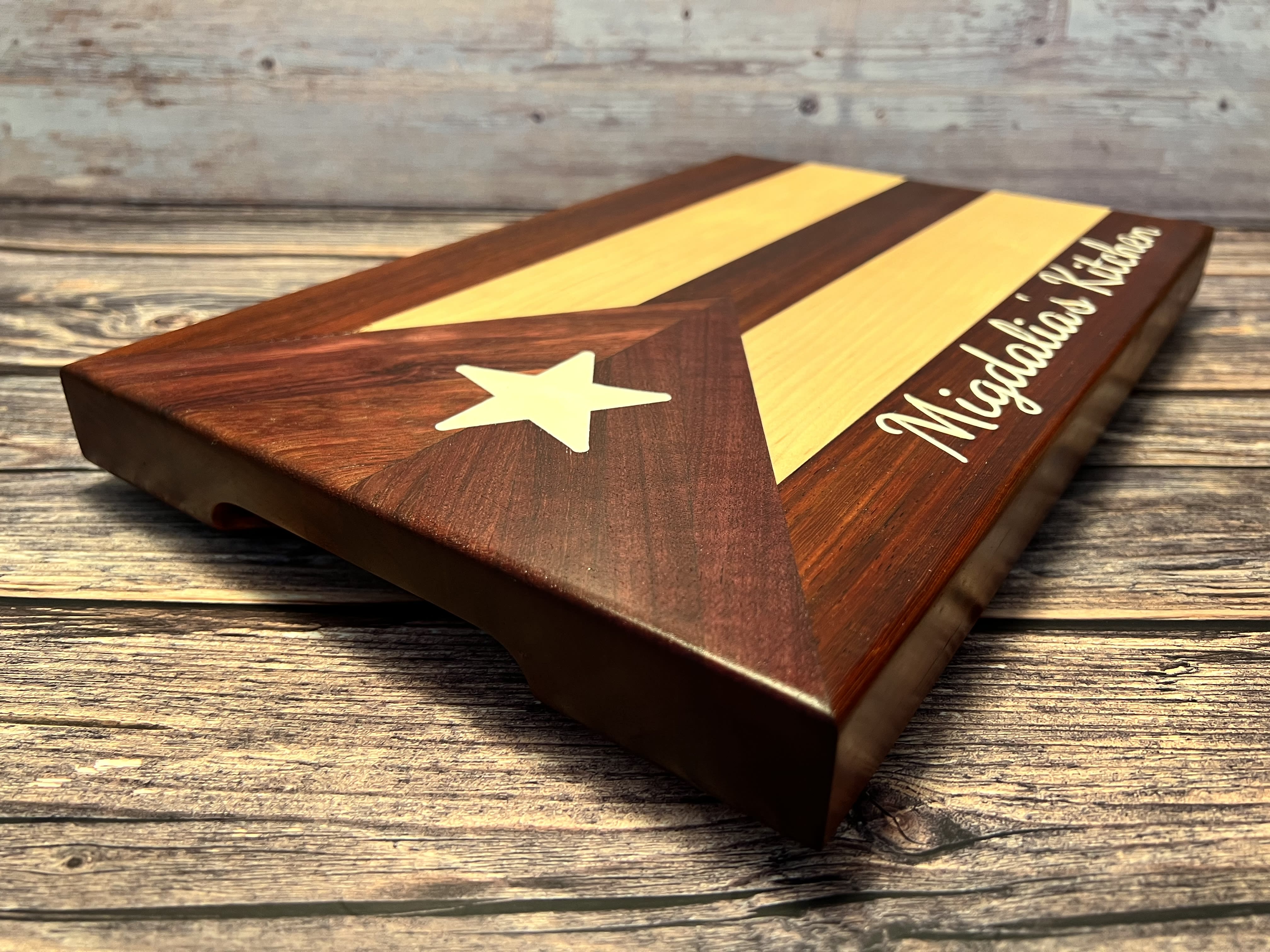 Mi Cocina Puertorriqueña Laser Engraved Maple Cutting Board Puerto Rico  Island Silhouette Flag Multiple Sizes 