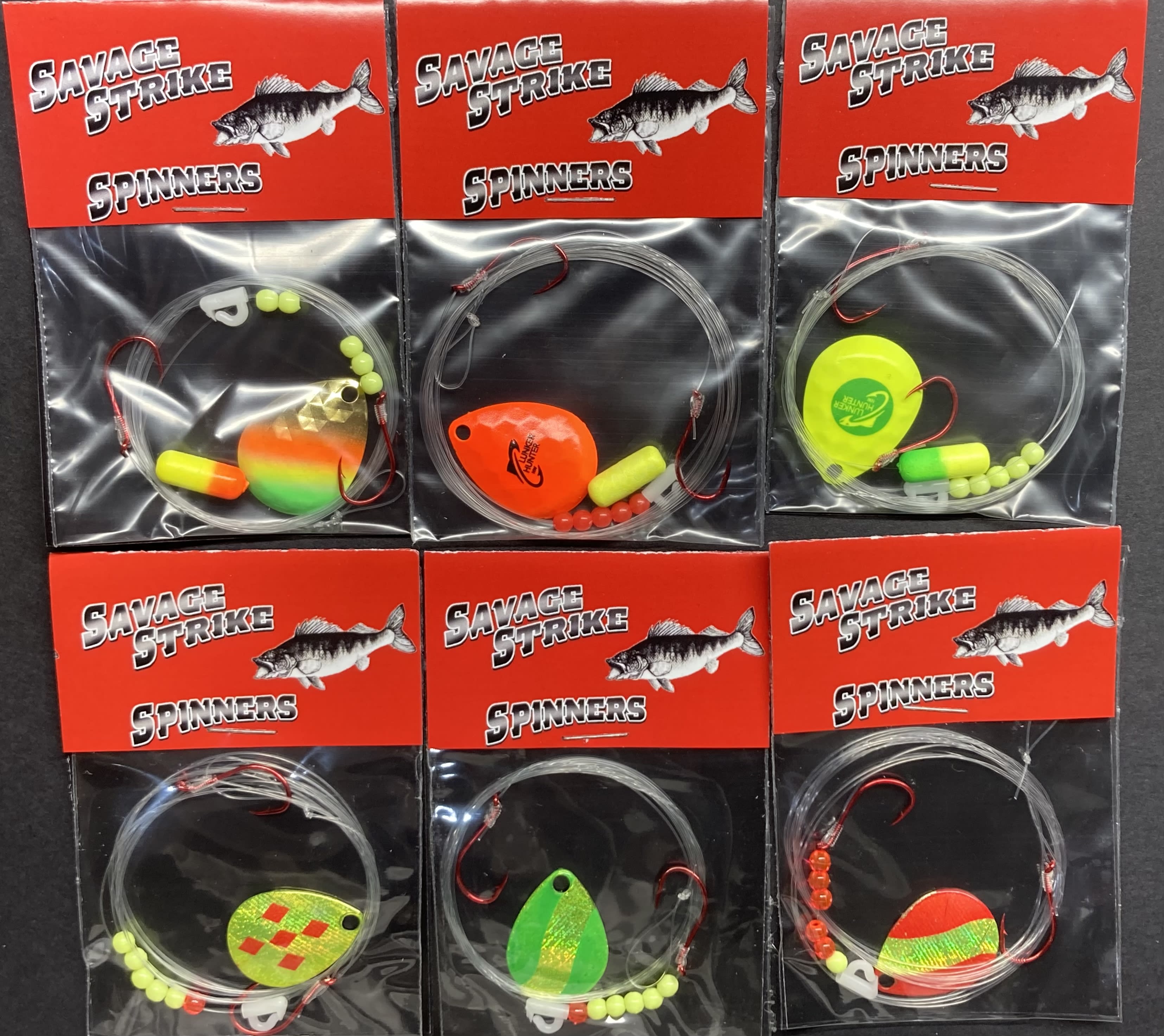 6 Pack - Standard Walleye Spinner and Worm Harnesses - Special Bulk  Packages For You Or That Special Fisherman In Your Life - Savage Strike  Spinners