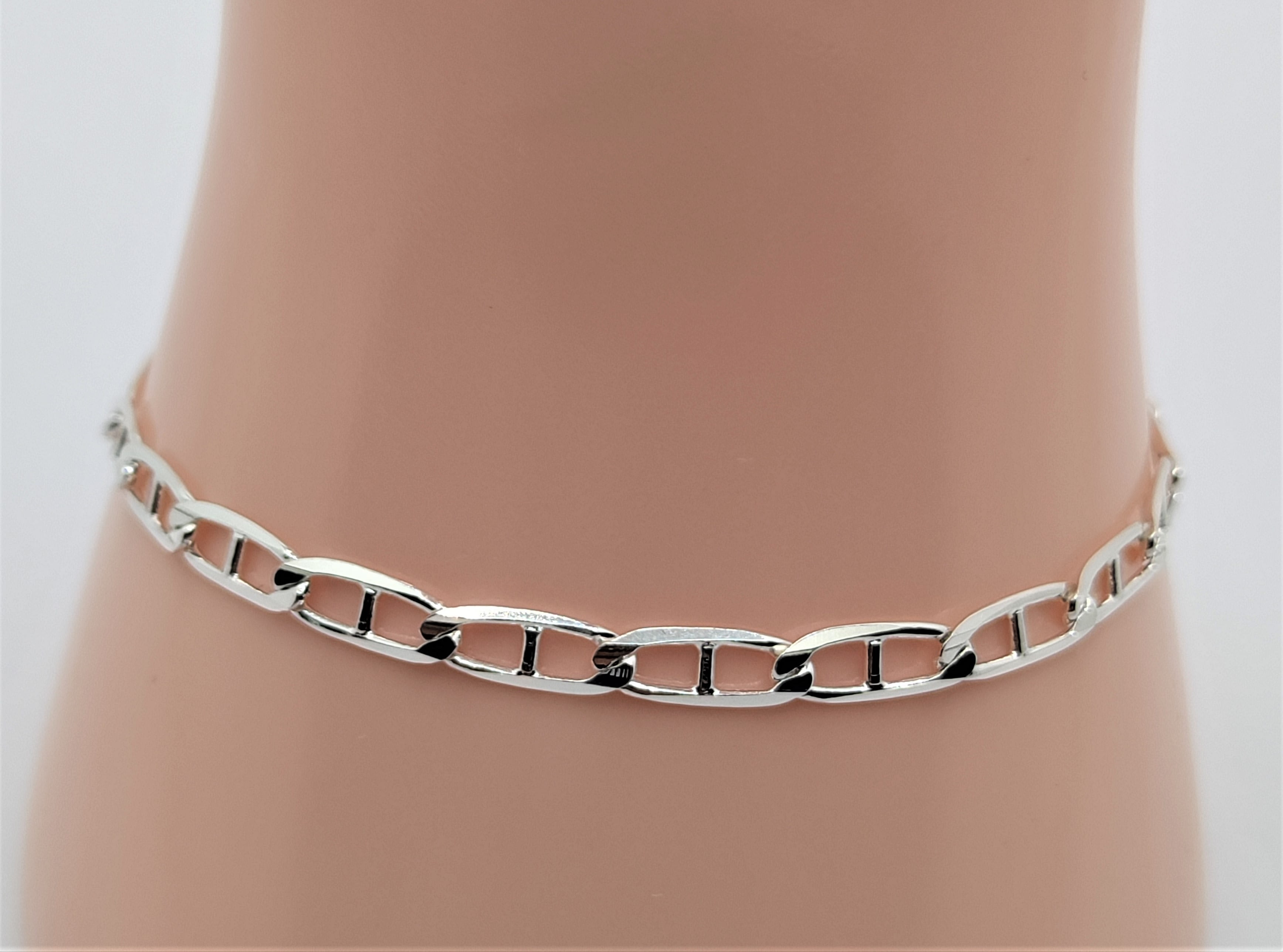 Classic Chain Link Sterling Silver Bracelet - Bracelets/Anklets