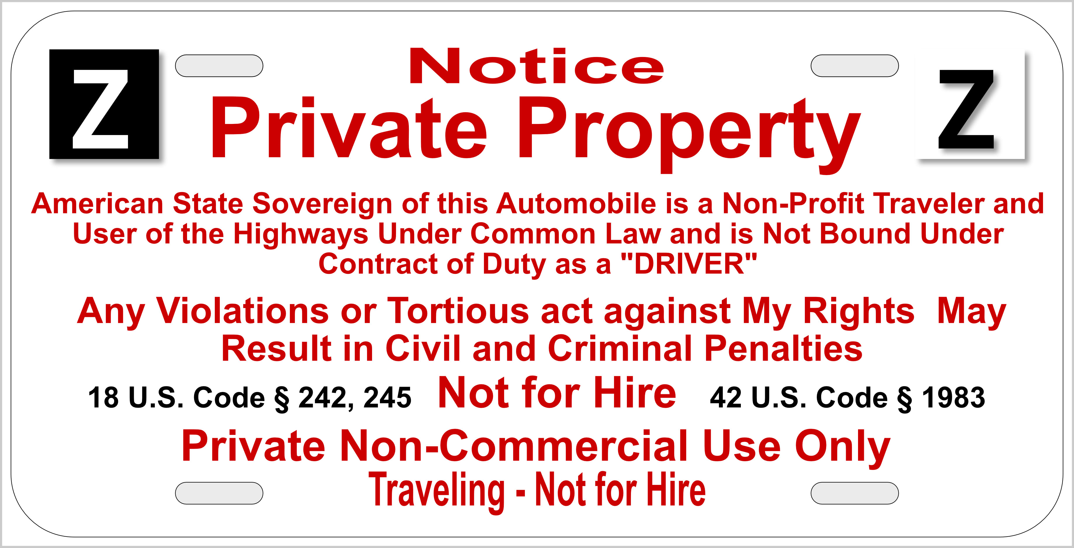 private travel plates