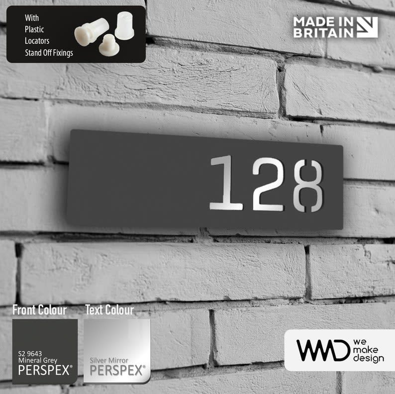Modern Rectangular Acrylic House Number Sign House Signs Nar Design