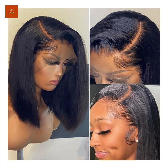 Top Quality Short Bob Wigs Human Hair Lace Front Glueless Lace Bob Wigs For Black Women HD Full Lace Frontal Wig