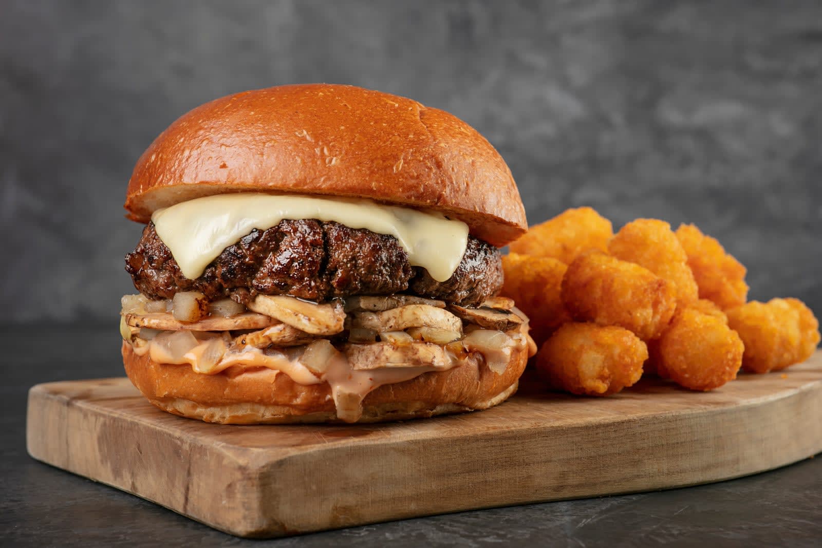 Mushroom & Swiss Burger - Burgers - The Philly Burger | Food Catering ...