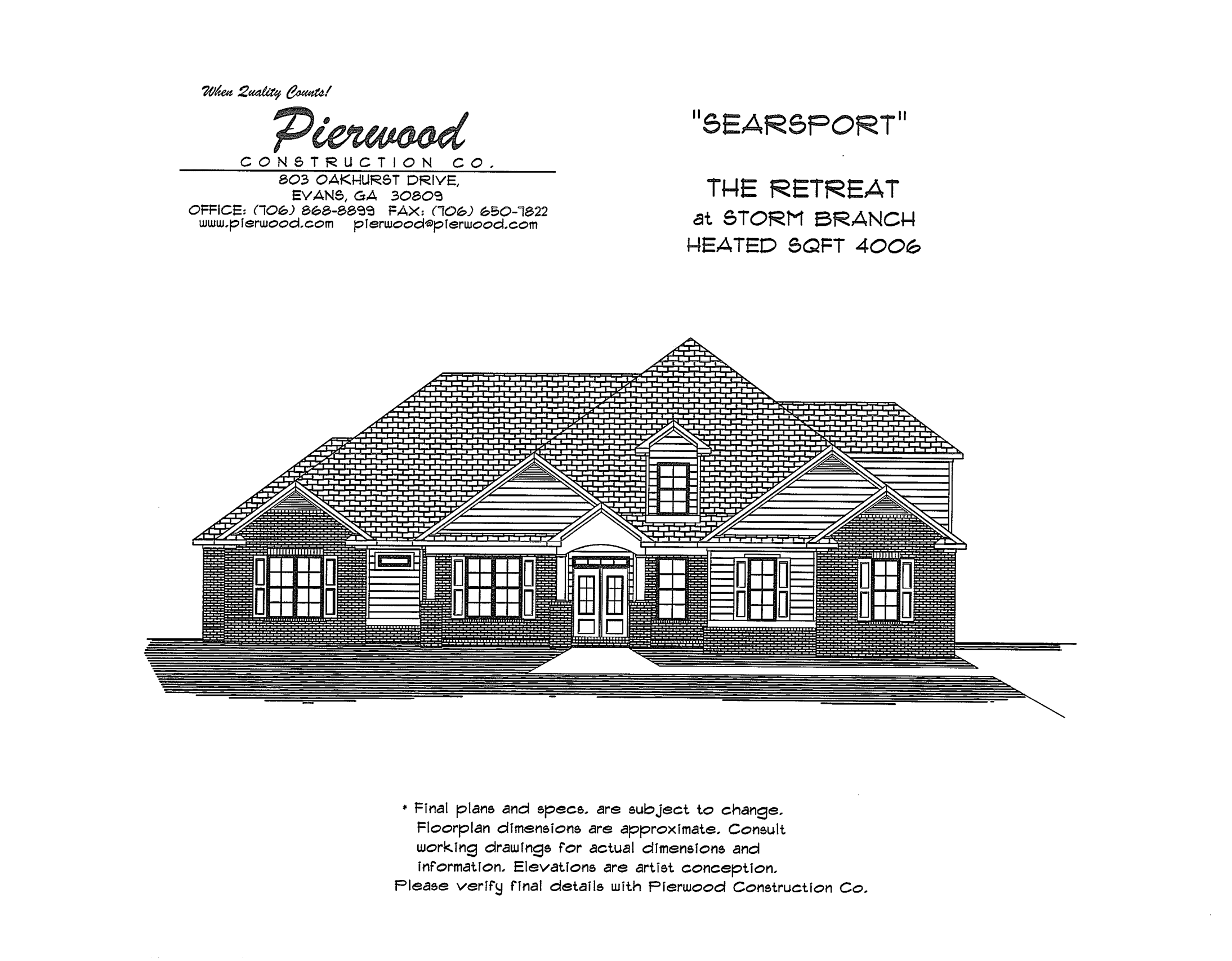 Searsport Pierwood Construction Floor Plans The Retreat at Storm