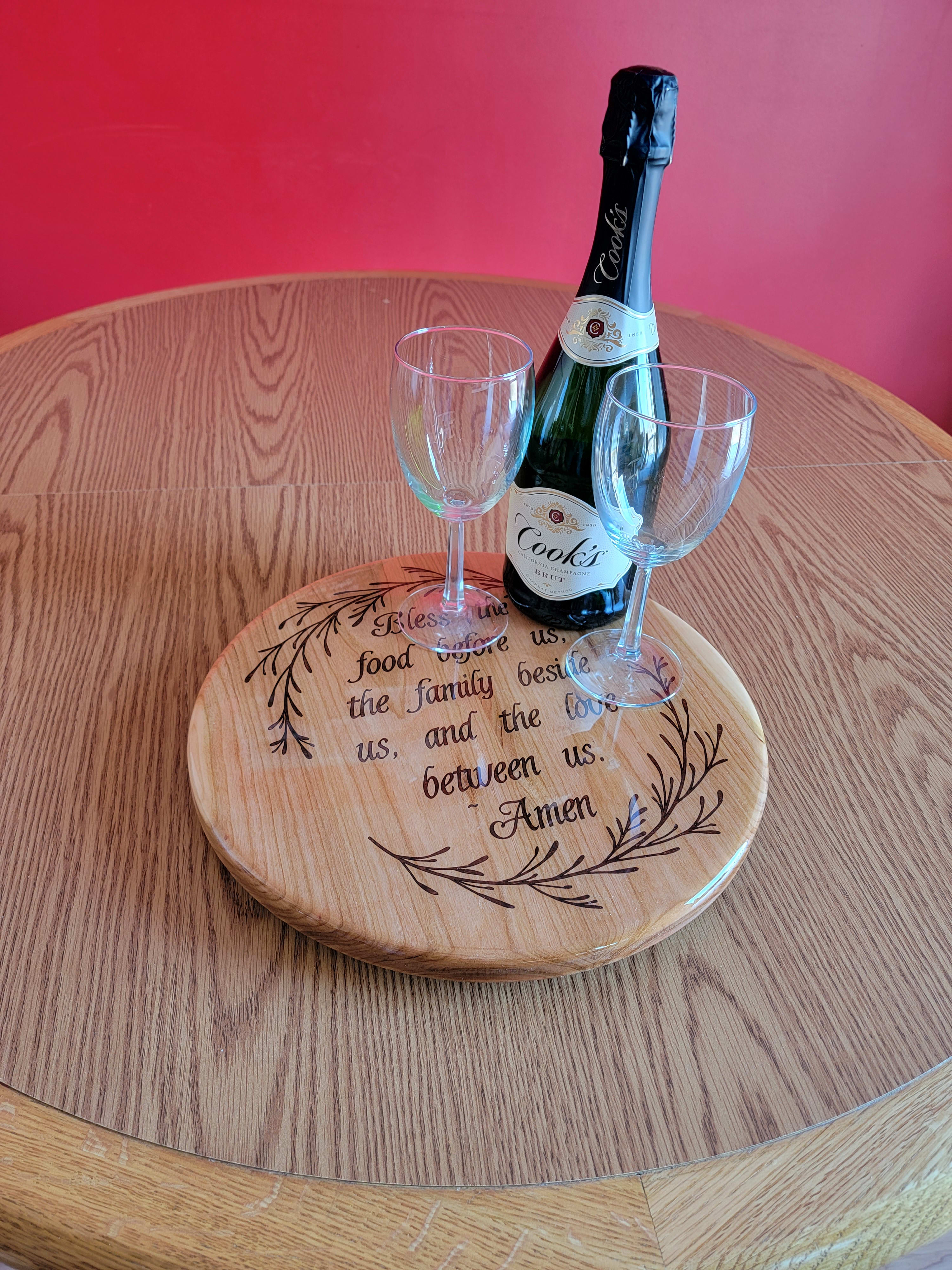 Lazy Susan Laser Engraved Lazy Susan Grandpa's Custom Woodwork LLC