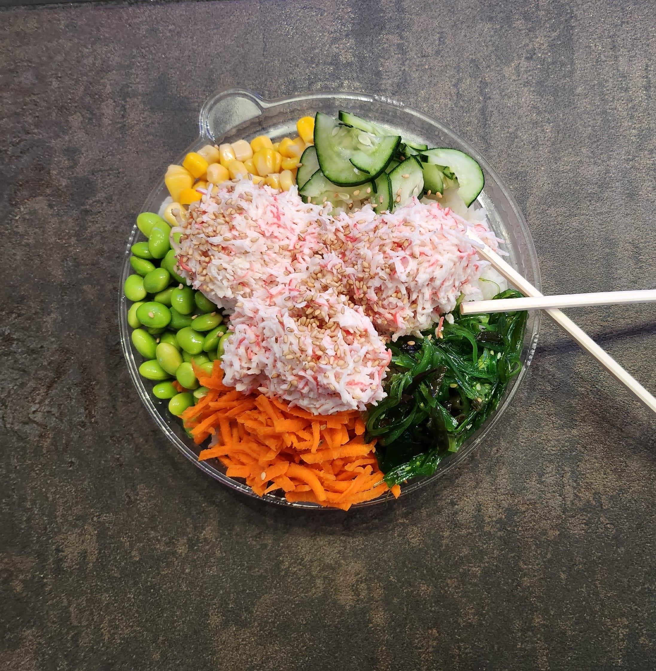 Kani Salad Bowl Meat Lover Pokebola Restaurant In San Francisco Civic Center