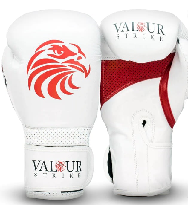 Valour Strike Black Red & White CV-5Z Boxing Gloves - Free UK