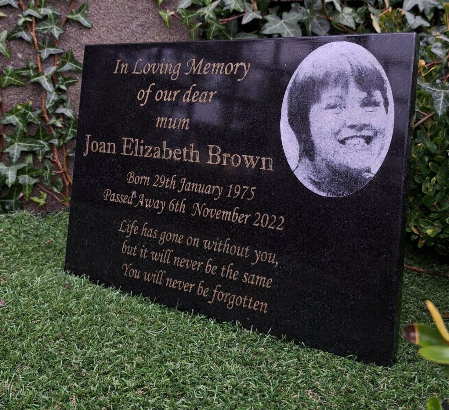 Personalised Memorial Plaque Grave Marker Granite Gravestone Slanted Grave  Plaque B5