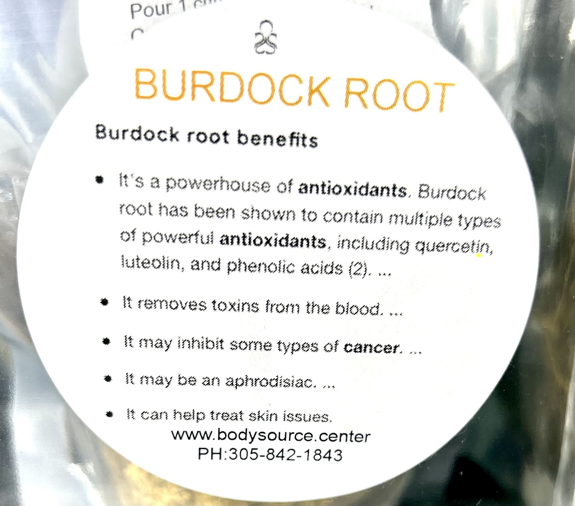 BURDOCK ROOT Herbal Products The Body Source Holistic Center