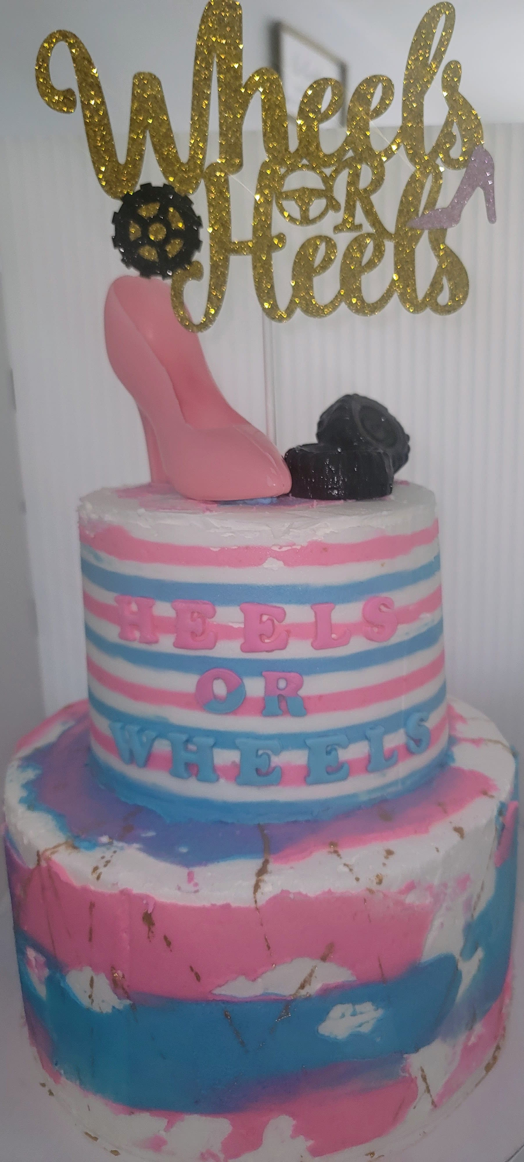 Heels or Wheels? Gender Reveal Cup Cakes with Fondant Customized Toppe... |  TikTok