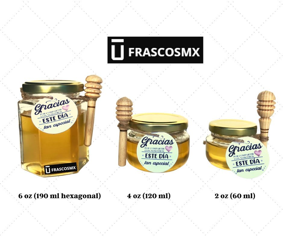 Frascos Hexagonal Vidrio Tapa Dorada 120 Ml - 12 Pzas