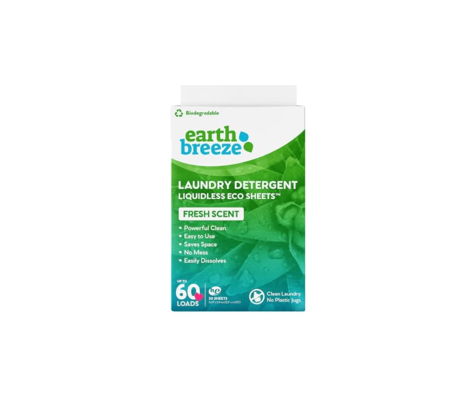 Earth Breeze Laundry Detergent Sheets - Fresh Scent - 60 Loads