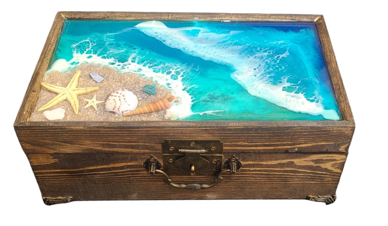 Sea Turtle Themed Small Jewelry Box in Blue - Jewelry Boxes - Beach Babe  Custom Creations, Resin and Handcrafted Art