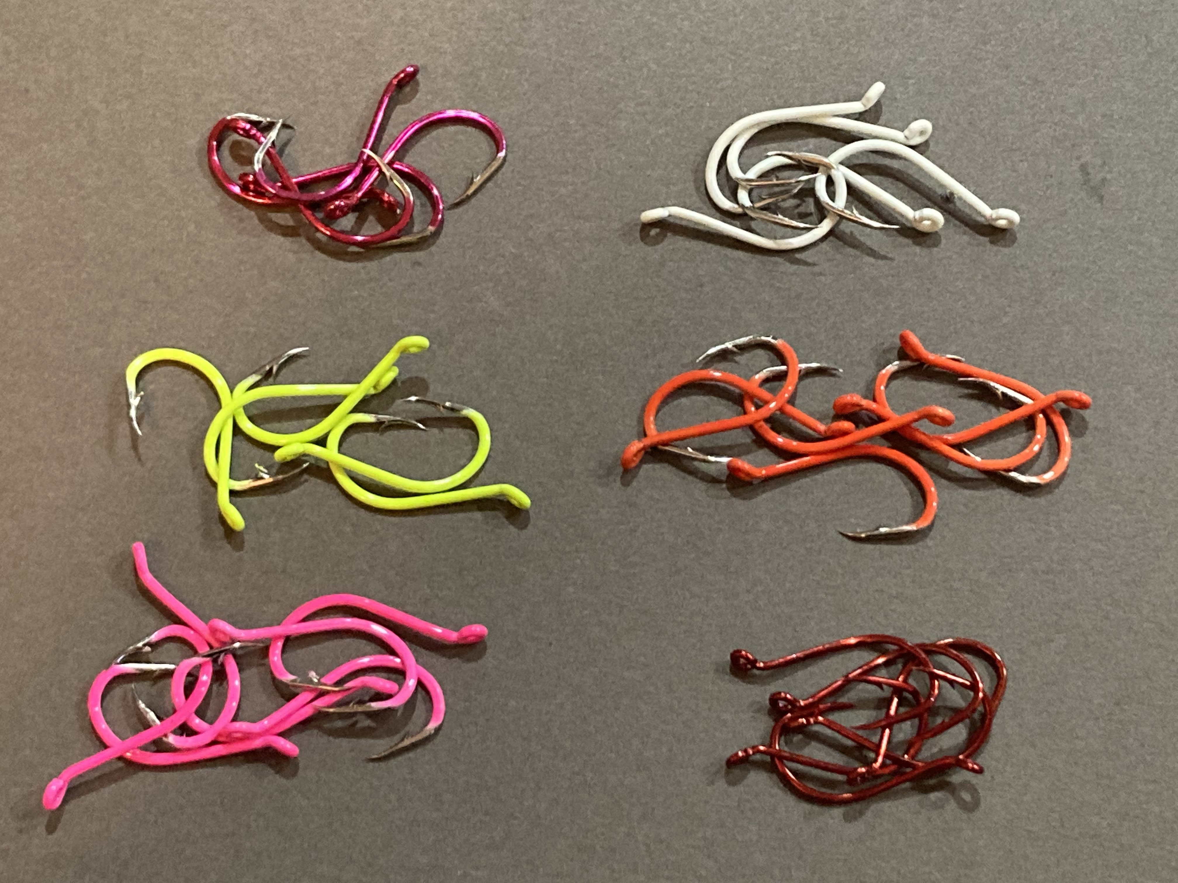 Size 4 - Colored Kokanee Hooks - 10 Packs - Powder coated - Colored -  Kokanee Hooks - Savage Strike Spinners