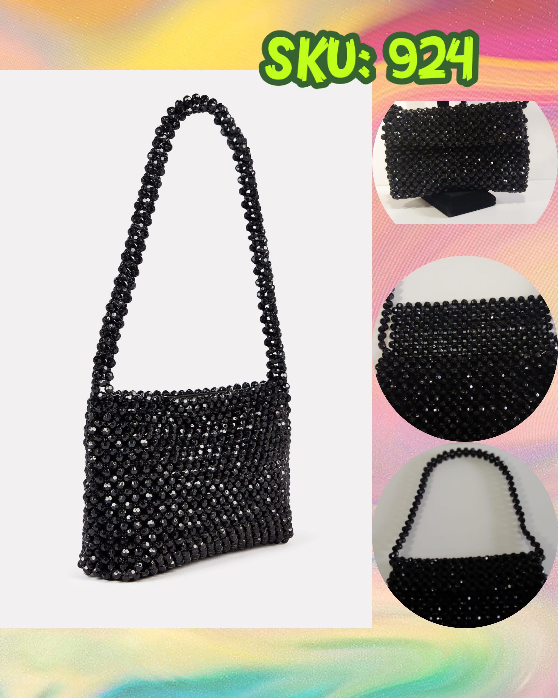 SKU: 924 Handmade Black Beaded Evening Bag. - Beaded Handbags - Fields ...