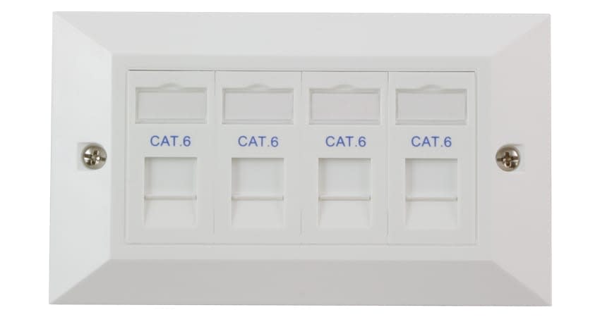 CE 4 x RJ45 Cat6 Modules in a Doublegang Faceplate - Networking ...