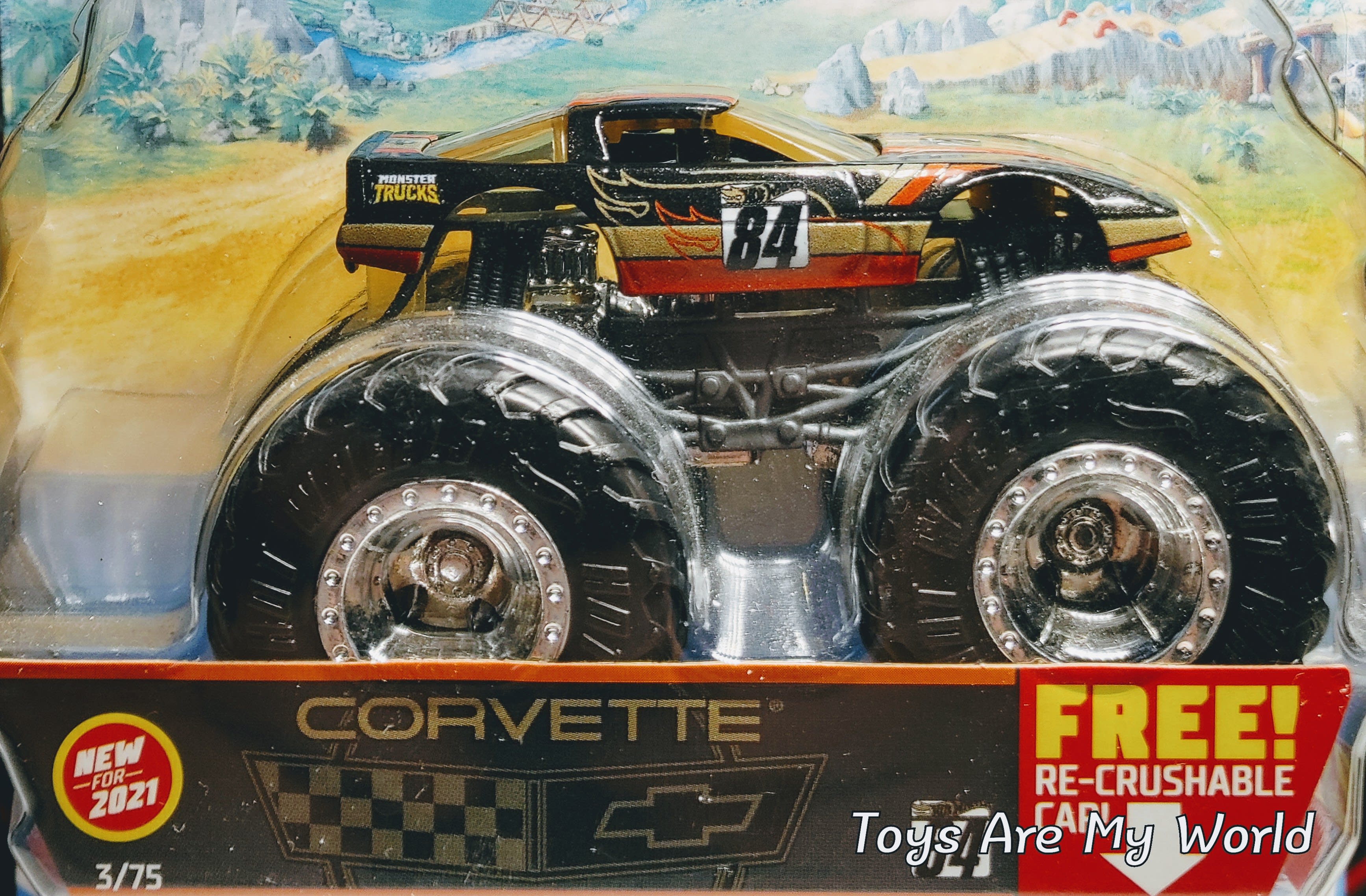 New Sealed '21 1:64 - Hot Wheels - Monster Trucks - Corvette