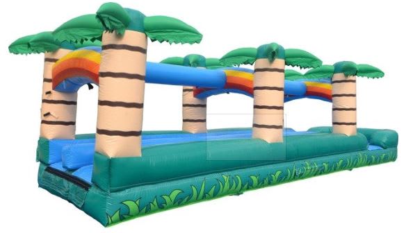 Tropical Dual Lane Slip n Slide - Inflatable - Water Fun - Bounce ...