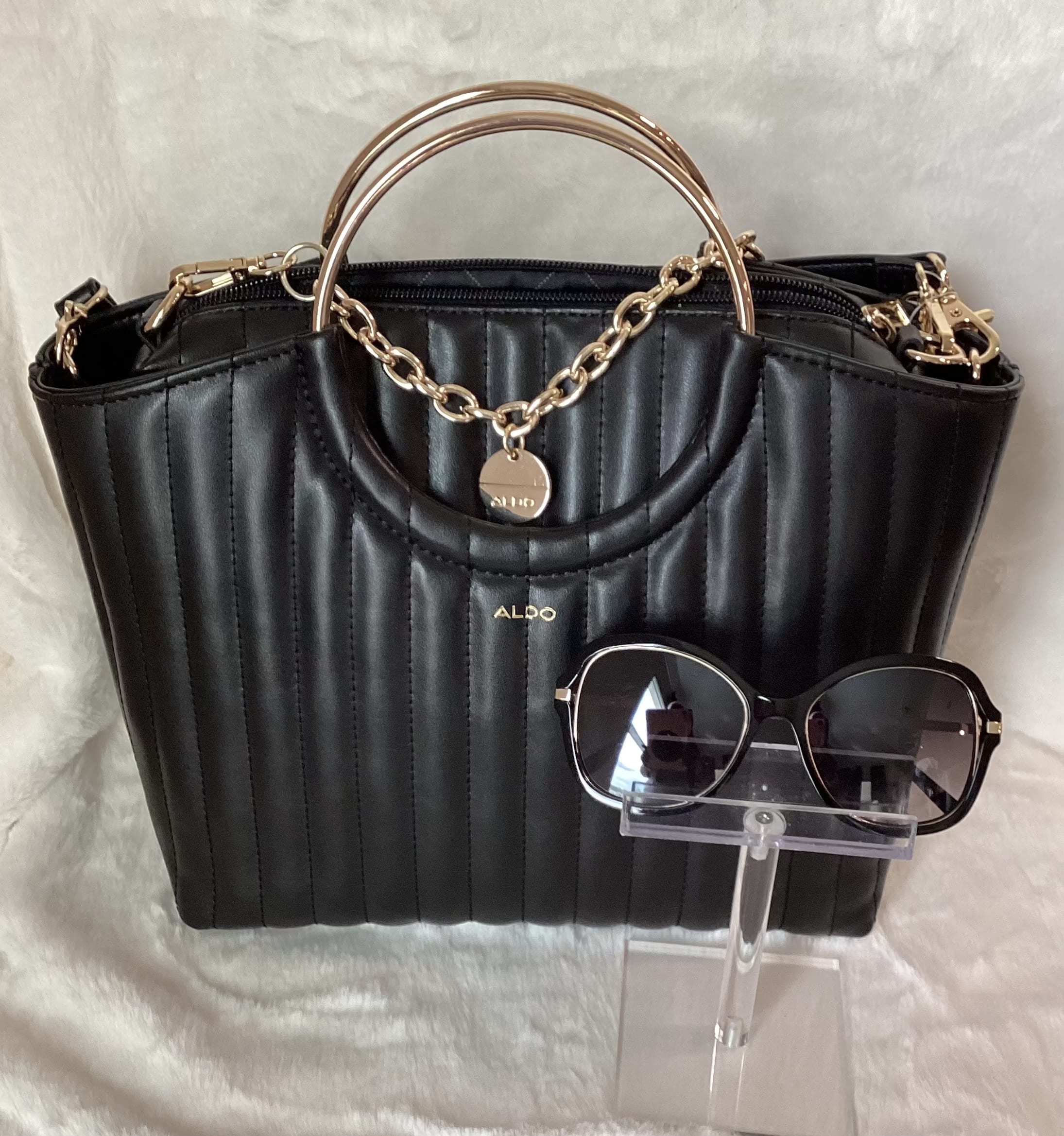 Black Aldo Handbag with Guess Sunglasses - Handbags - Sophistication by  Me'lange
