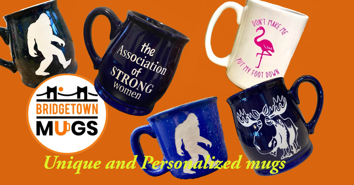 Bridgetown Mugs Personalized & Unique Coffee Mugs Custom Etched Cups