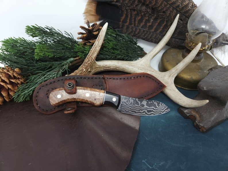 Granite Peak Hand Damascus Small Skinner Knife Damascus Knives