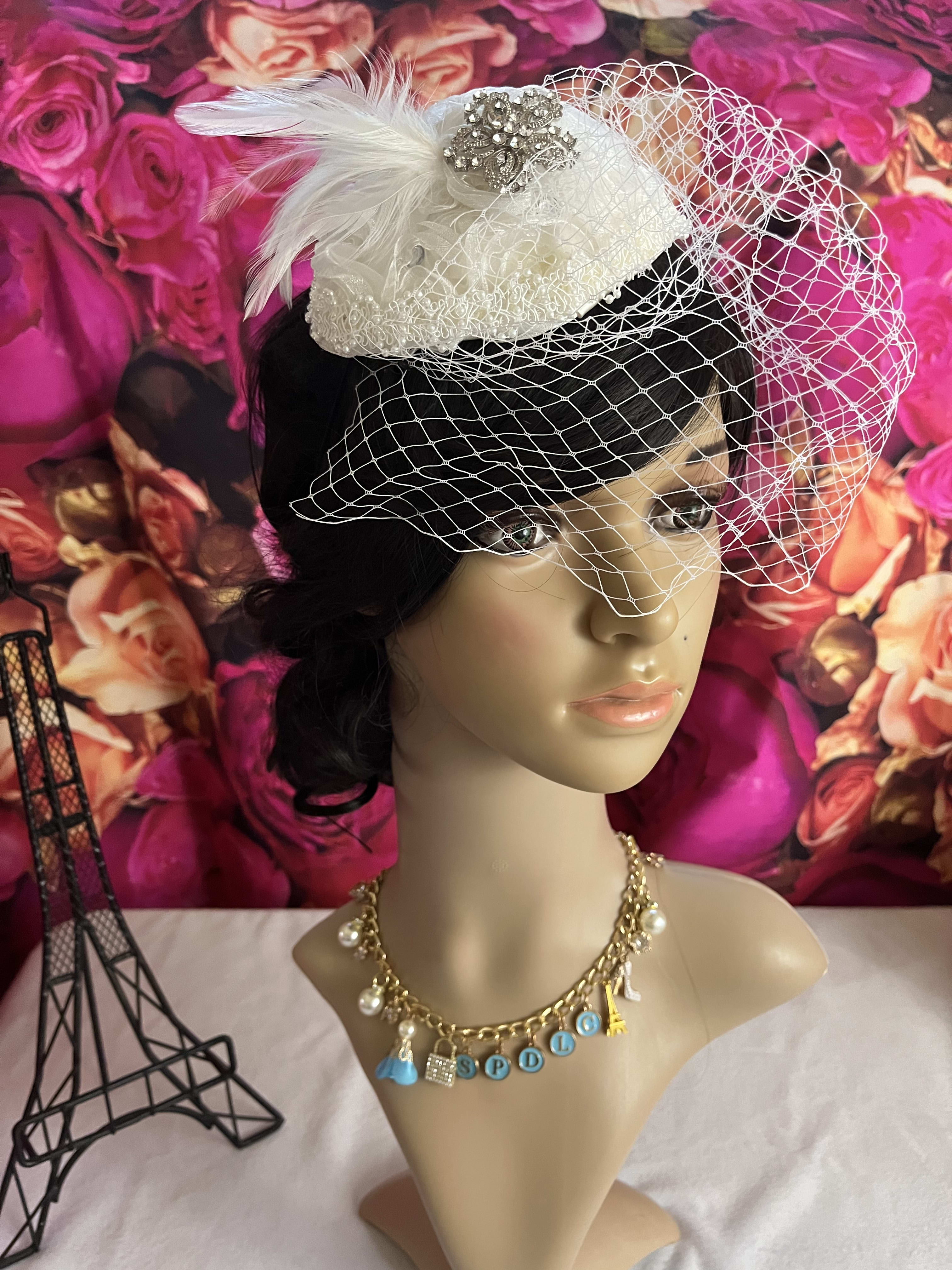 Couture Fascinator Red cocktail women hat fascinator - Annettes Couture  main image 4