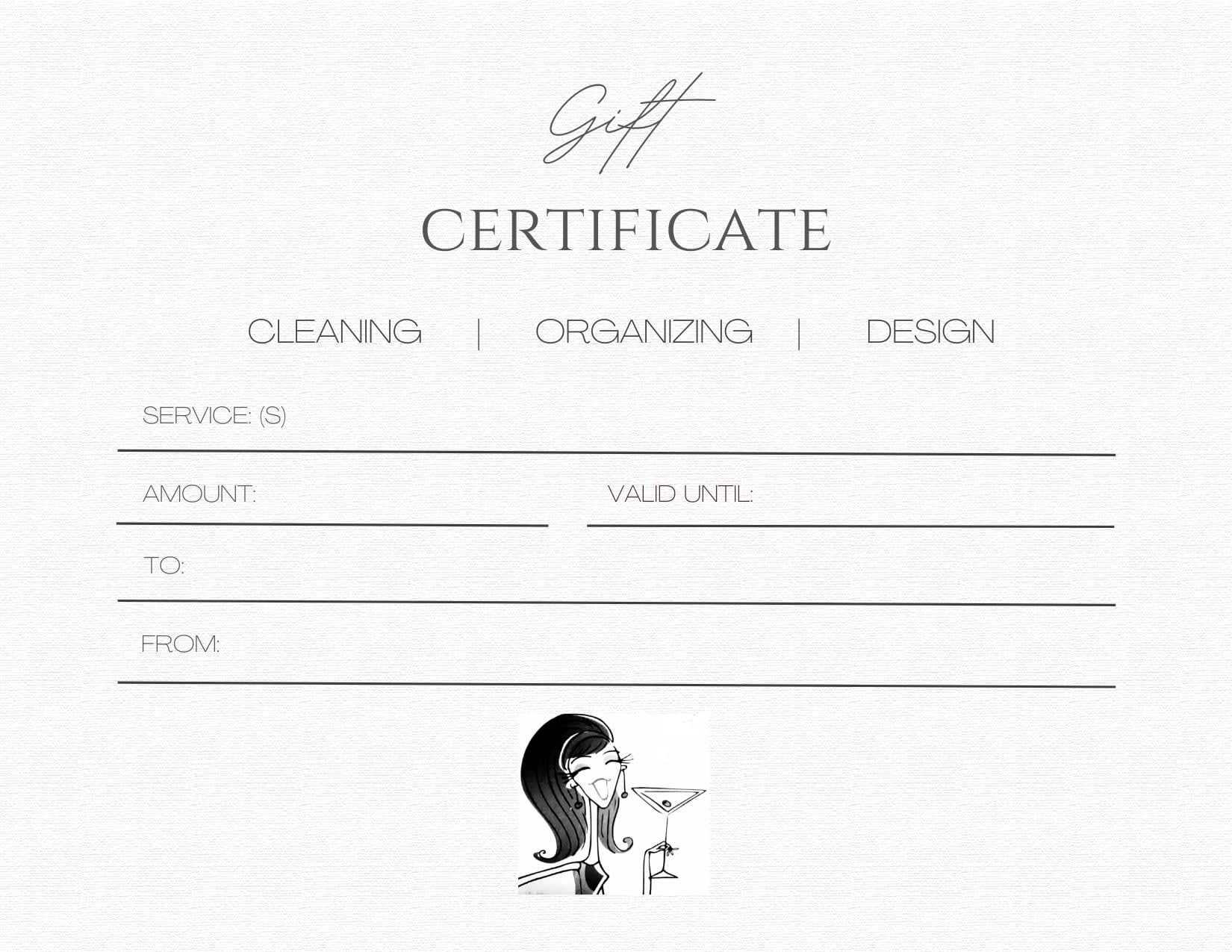 Cleaning Services Gift Certificate Template  Gift certificate template,  Printable gift certificate, Gift certificate template word