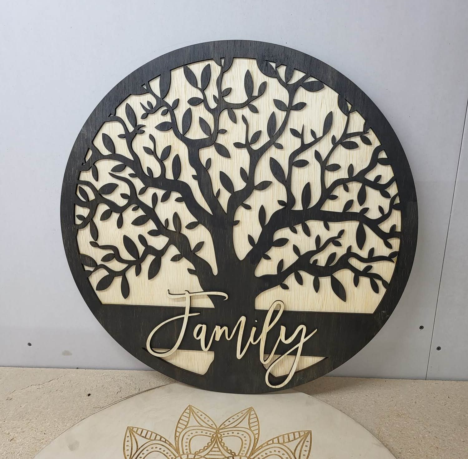 Family Tree, Tree of Life, Wood Layered with Heart Names Home Decor